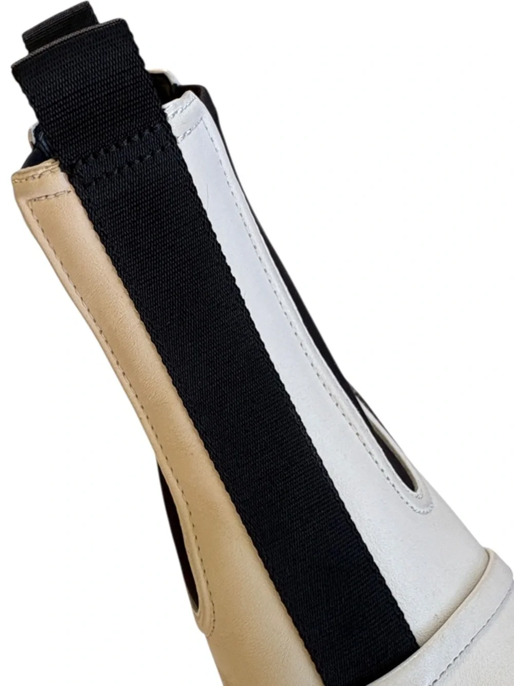 Tory Burch Leather Chelsea Lug Sole Ankle Boots Ivory Black Size 8.5 Retail $428